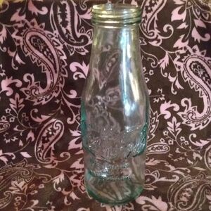 Vintage Glass Coca Cola Bottle with Embossed Design